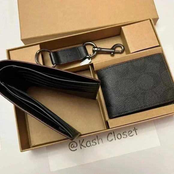 Coach Mens Wallet Set 3 In 1 Boxed Gift Set In Signature Canvas - Picture 2 of 9
